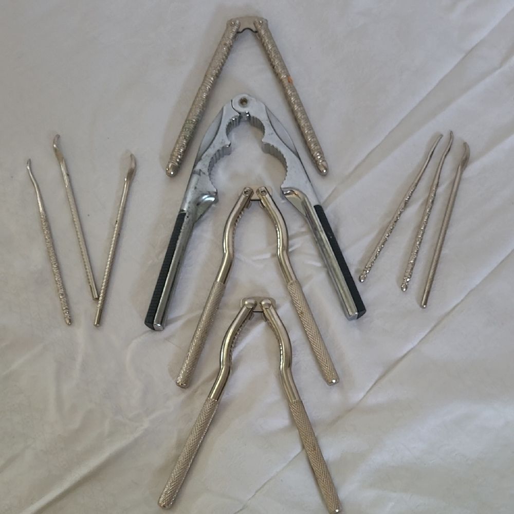 Vintage Silver Nutcracker and Pick Set Lot Of 10 Pieces